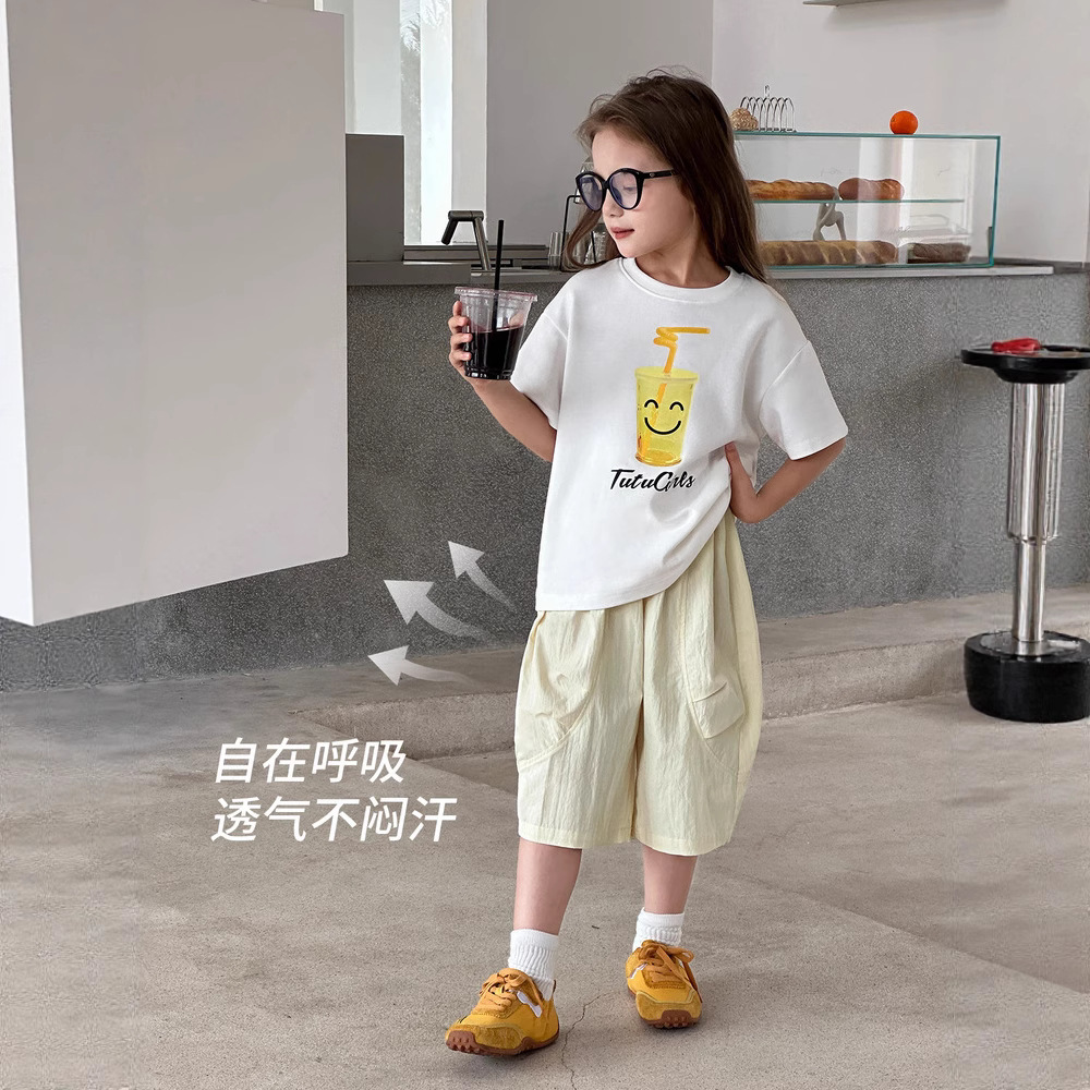Tutu Little Elephant Children's Clothing Girls' Pants Summer Thin Style 2026 New Children's Capri Pants for Girls Loose Versatile Casual Pants