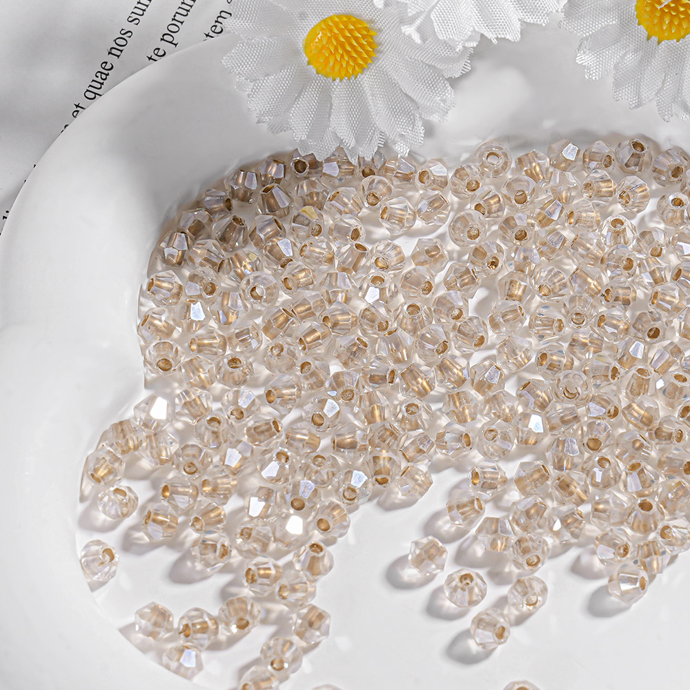 Cuentas sueltas de cristal transparentes, cuentas pequeñas multifacéticas, pulsera, cuentas espaciadoras de vidrio de 4 mm, cadena para teléfono DIY, accesorios de cristal. image 10