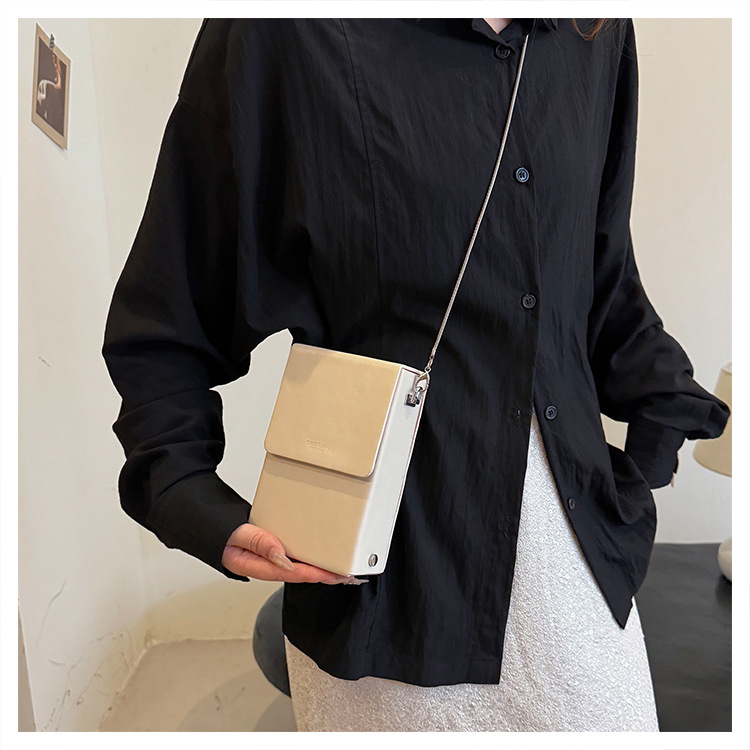 Damen Umhängetasche Mini Handytasche Rote Kettentasche Elegant_voghion.com