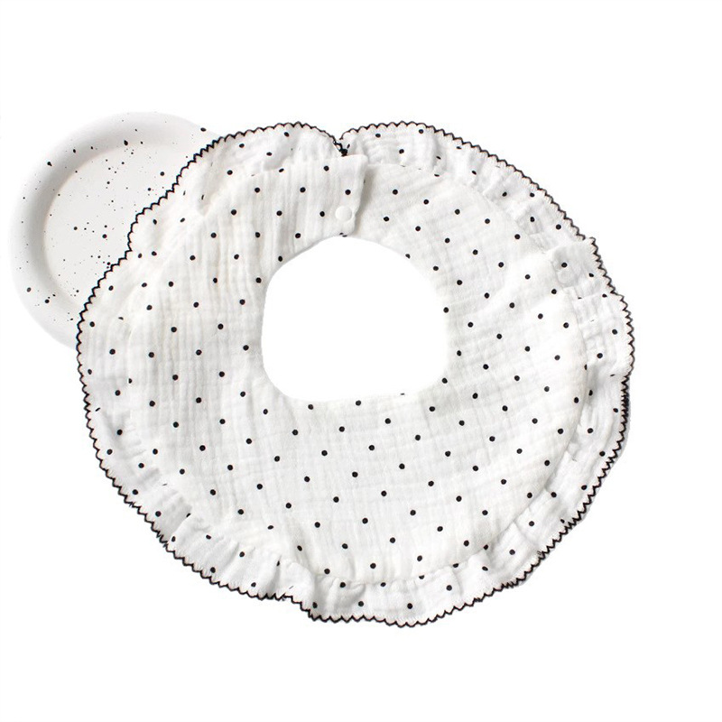 Gauze children's summer brand breathable cotton eating bib girl's 5
