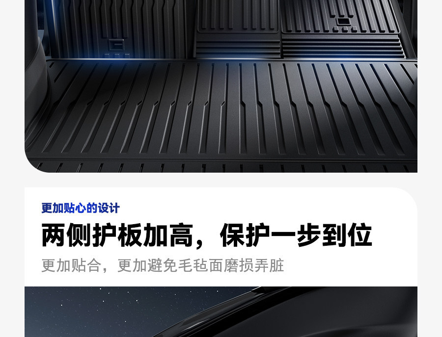 Suitable for Tesla's New Version of Model Y/3, Trunk Backrest Integrated Mat, Front and Rear Trunk Mats, Full Surround Tail Mat