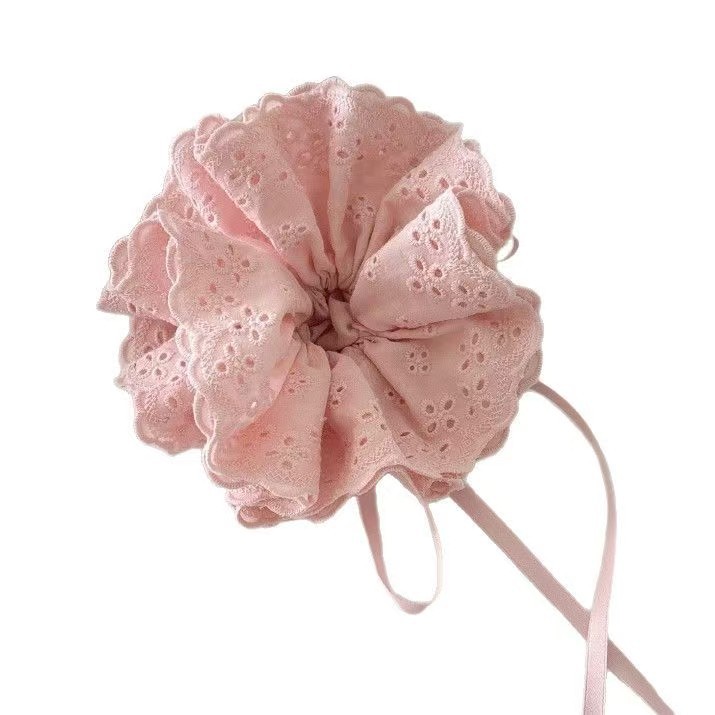 Versión coreana del lazo para el cabello con cordón de encaje ins, cuerda para el cabello de intestino grueso, nueva lazo de encaje de cuatro capas para las mujeres