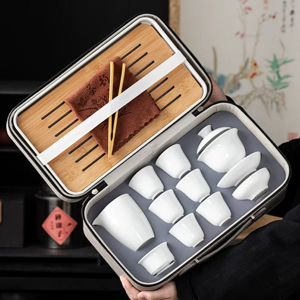 Travel Tea Set suit Ceramic Tea Cup Tea Artist Training Company Business Send Customers Practical Store Celebration Accompanying Gifts