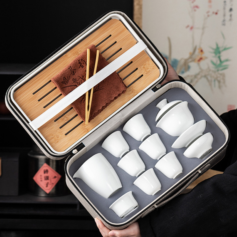 Travel Tea Set suit Ceramic Tea Cup Tea Artist Training Company Business Send Customers Practical Store Celebration Accompanying Gifts