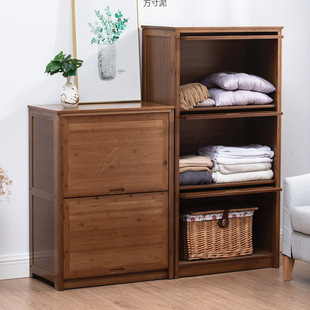 2025 Bamboo Multi-Layer Storage Simple Wardrobe Thickened Eco-Friendly Space-Saving Assembly Adjustable Wardrobe Cabinet