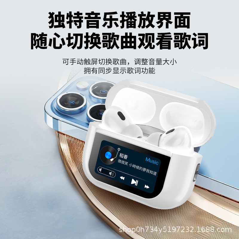 Auriculares Bluetooth con pantalla a color inteligente V20, reducción de ruido ANC, deportes inteligentes, impermeables y a prueba de sudor, duración de la batería larga, adecuada para JBL