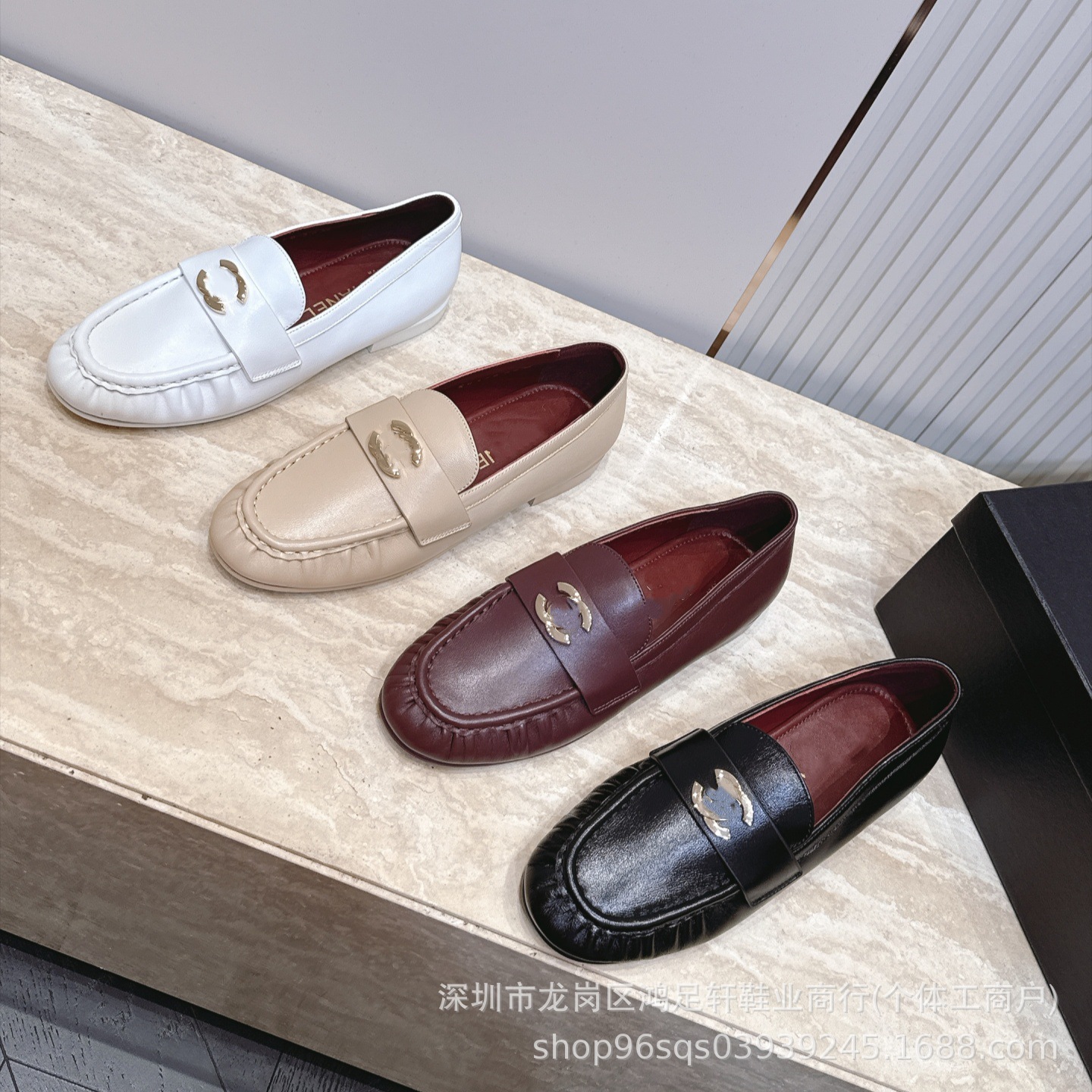 2026 Fall/Winter Edition: Women's Vintage French Pleated Double C Flat Loafers in Chanel Style, Old Money Style Mules