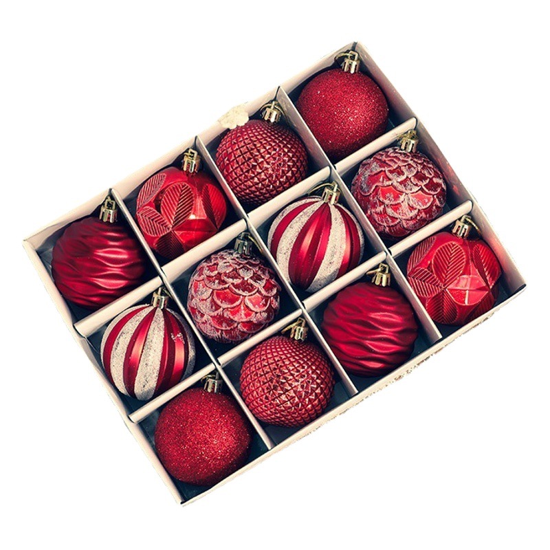 Hong Kong Heng Navidad 6cm BOLA DE Navidad conjunto árbol de Navidad decoración colgante Bola de Navidad 12 cajas pintado bola decorativa image 1