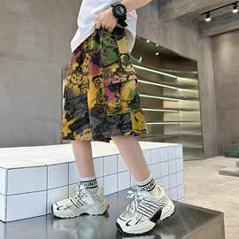 儿童装男童夏装薄款裤子2026新款夏季中大童哪吒工装短裤夏款中裤