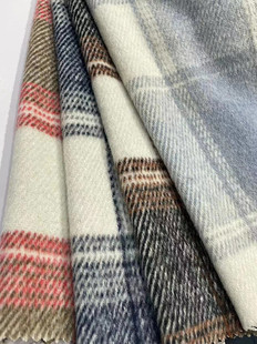 Woolen wool in stock brushed large plaid overcoat clothing/shoes and hats/luggage fabric fabric Shaoxing supply