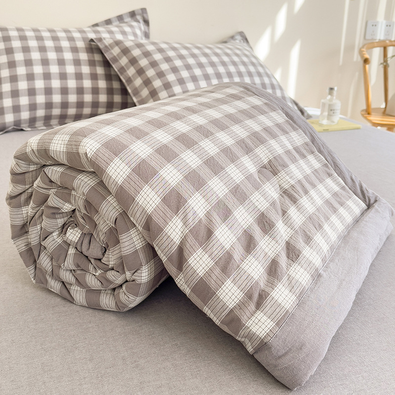 Non-printed Summer Cool Quilt Air-conditioning Quilt Summer Machine Washable Thin Quilt Simple Skin-friendly Breathable Summer Quilt for Student Dormitory