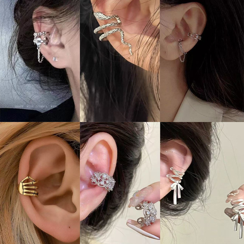 Light Luxury Winding Double-Layer Ear Cuff Niche Design Ear Clip High-End Elegant Small Fragrance Style New Earrings Without Pierced Ears