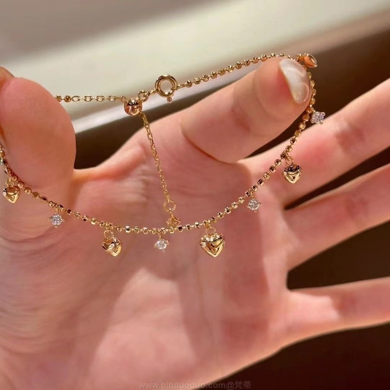 女性のためのラブタッセルシングルダイヤモンドブレスレット 2025 新しいニッチデザインハイエンドファッションライトラグジュアリー多用途ハンドジュエリートレンド|undefined
