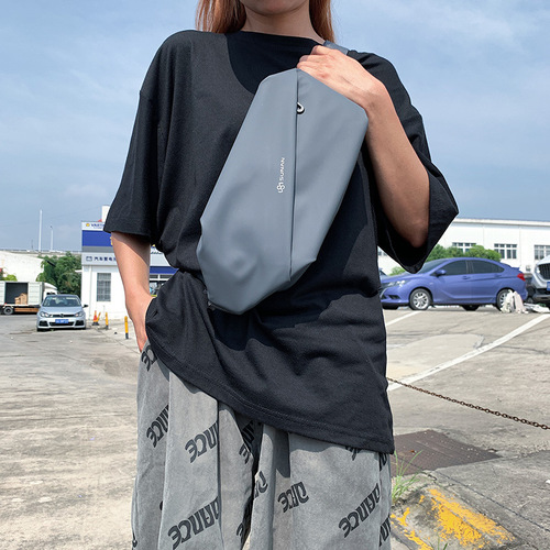 Trendy brand Japanese chest bag men's ins simple shoulder bag waist bag couple small shoulder bag female canvas student crossbody bag