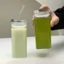 方形带盖家用大容量吸管杯