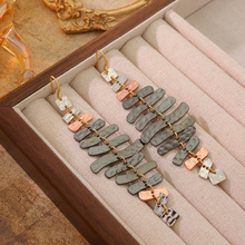 欧美复古气质趣味性鱼骨头耳饰修饰脸型  不规则夸张长款时尚耳饰