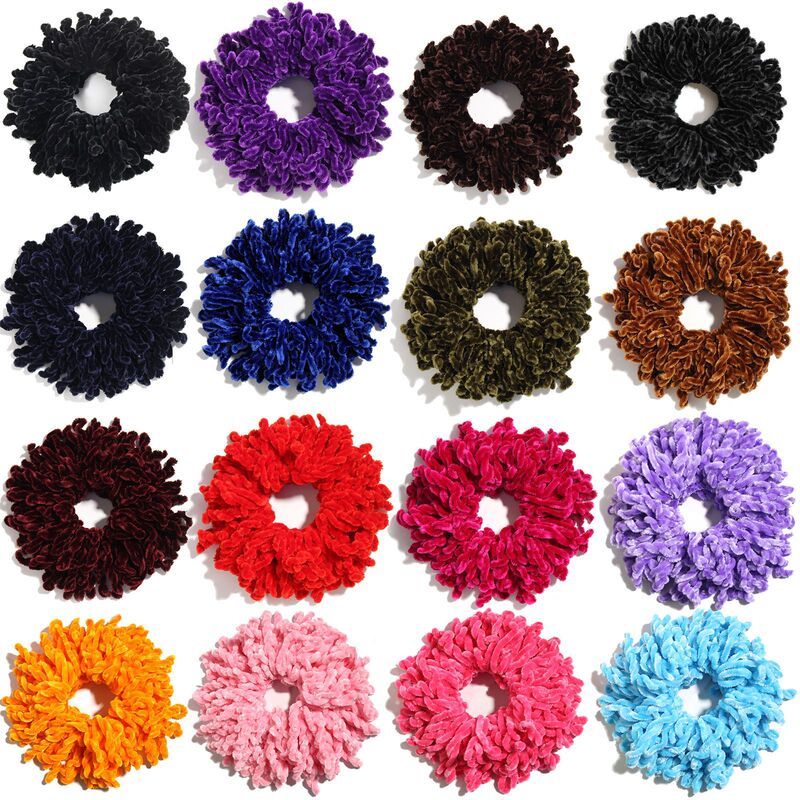 Cross-Border Large-Sized Woolen Hair Ties, Gold Velvet Hair Flowers, Ethnic Hair Accessories, Available in Multiple Colors, Wholesale from Manufacturer