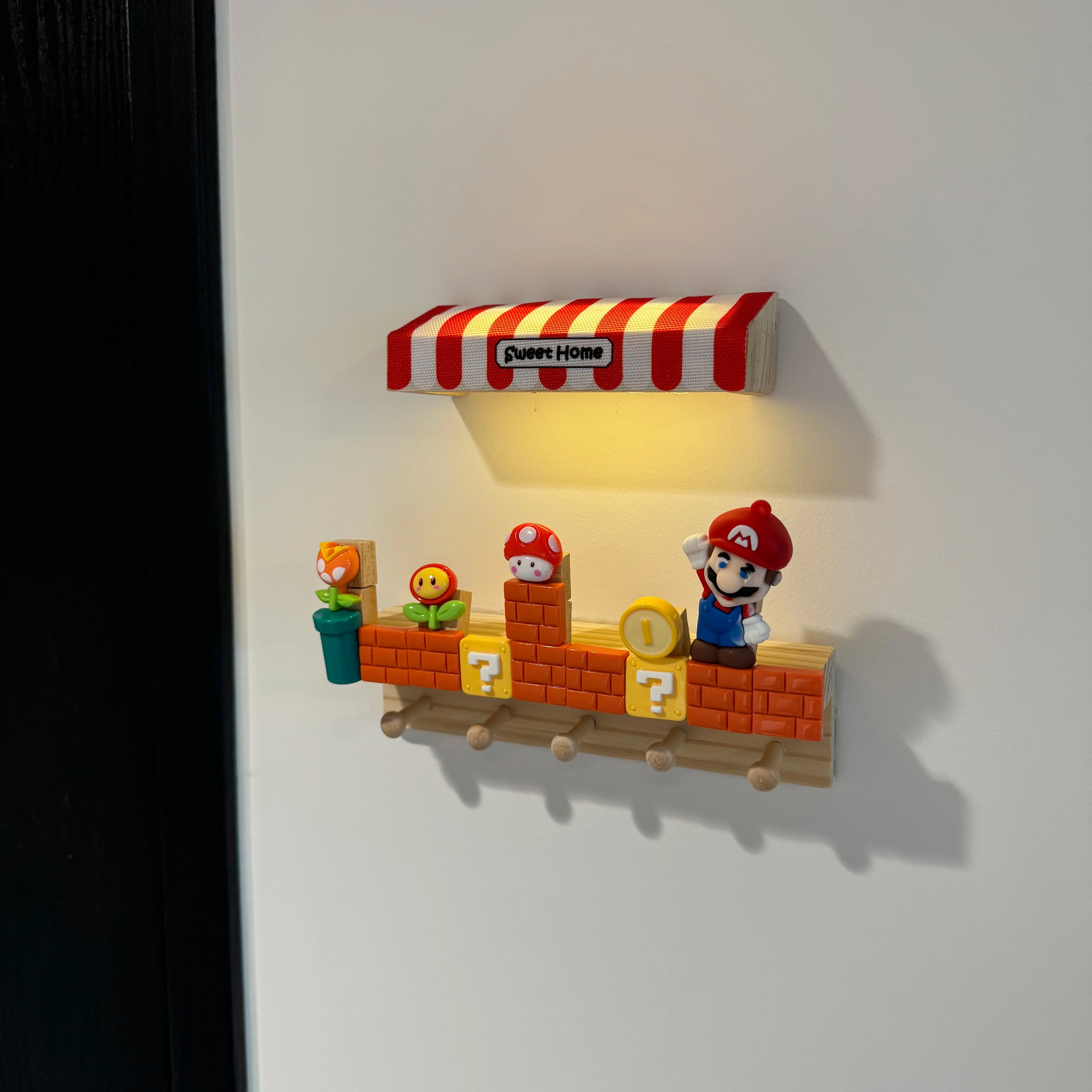 Creative entrance porch hook, key hook, solid wood wall-mounted storage rack, modern simple ornaments decoration