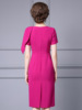 Zhili's Unique Design Feeling Bag Hip Skirt Luxury Dingdiamond Rose Red 3D Cutting Dress Summer 2024 New Edition