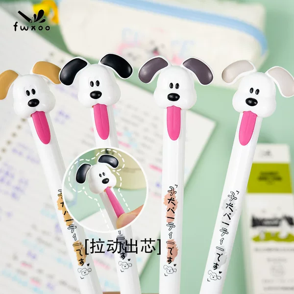Where the object looks like the tip of the tongue Wang Le creative puppy tongue pull out the core decompression pen cute Wang Xingren modeling gel pen