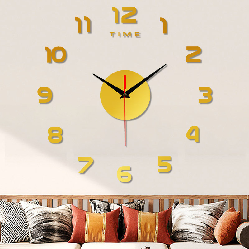Cruz-frontera creativo acrílico Reloj de pared DIY personalizado moda 3D etiqueta de la pared Reloj de pared hogar caliente mudo reloj decorativo