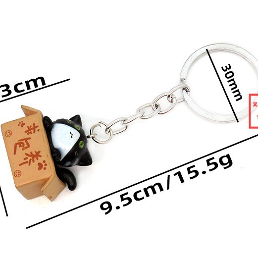 Gato de dibujos animados llavero colgante lindo gato muñeca estudiante adornos campus tienda suministro al por mayor