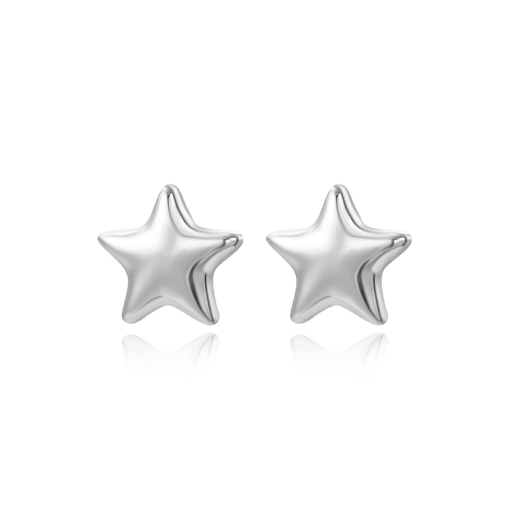 Women's Gender 1 Pair Simple Style Star Plating Copper Gold Plated Ear Studs