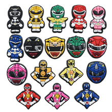 超级战队系列洞洞鞋鞋花PVC滴塑鞋扣可拆卸卡通鞋子配件配饰批发