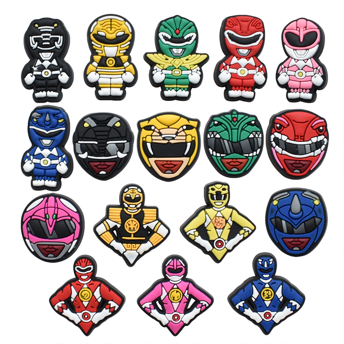 超级战队系列洞洞鞋鞋花PVC滴塑鞋扣可拆卸卡通鞋子配件配饰批发