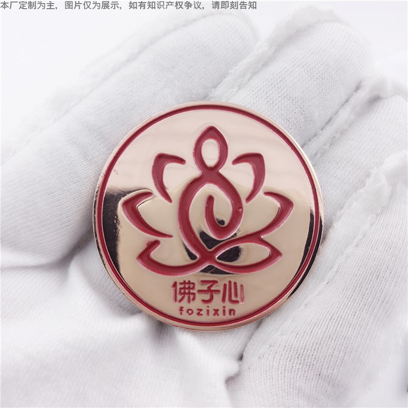佛台佛具装饰用品 佛子心圆形标牌 挂红铜挂仿金点漆工艺 橱柜牌