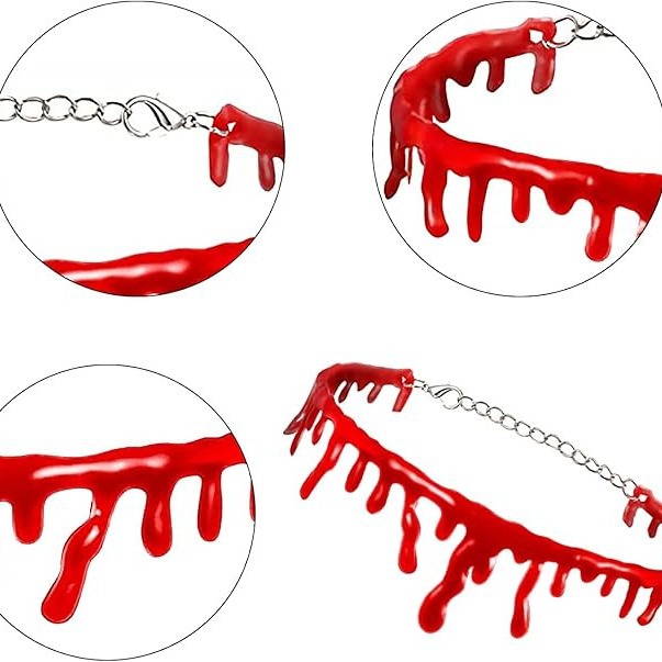 Halloween Decoration Horror Wind Vampire Dark Blood Necklace, Creative Personality Bleeding Men And Women Collarbone Chain_voghion.com