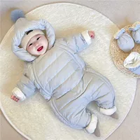 Детский зимний пуховик British Next Road Baby One-Piece 2024, флисовая подкладка, утолщенный, теплый халат