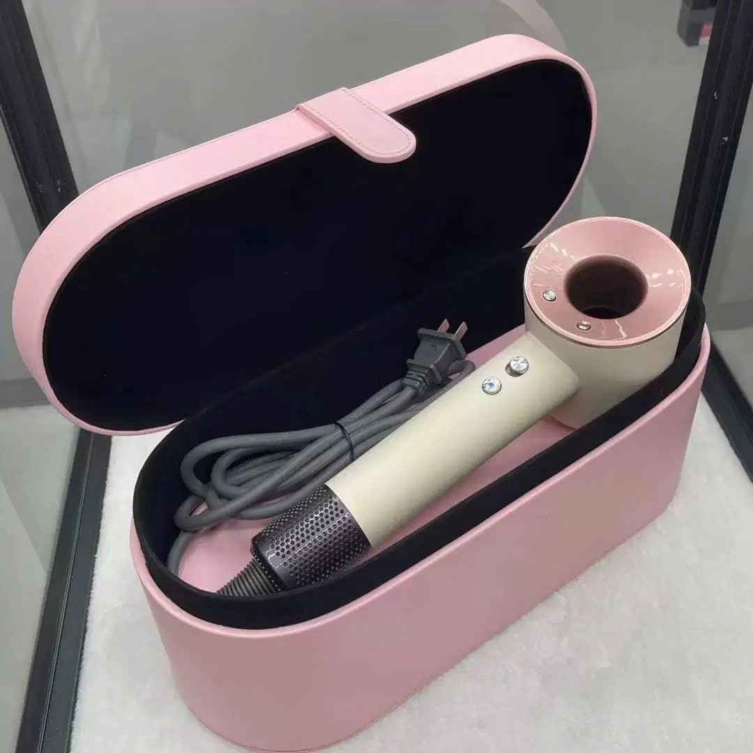 粉色皮盒包装落日玫瑰欧规HD15大功率吹风机单嘴电吹风家用发廊吹