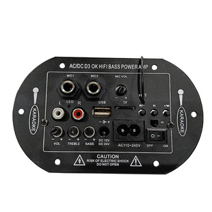 Szm Cross-Border Specializes in 6-Inch 12V220V Three-Use Dual Mic with Bluetooth Car Digital Power Amplifier Board Power Amplifier