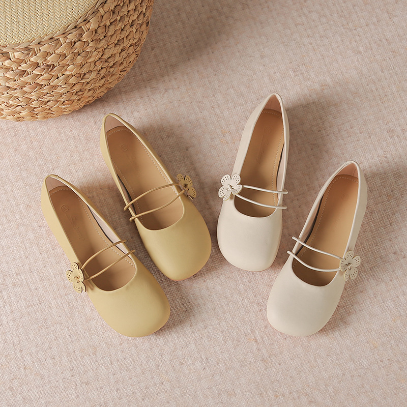 Mary Jane Summer 2023 New French Style Single Shoes Spring And Autumn Soft Sole Sandals Flat Loafers For Pregnant Women_vogvips.com
