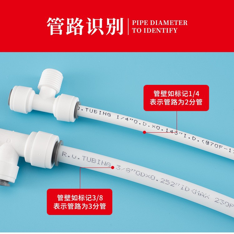 新一代净水机器接头防漏耐高压快接2分3分4分免卡三通快插管接头