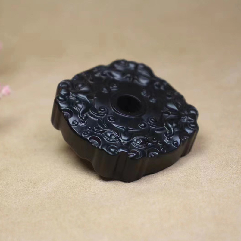 智贝主图_1新疆和田墨玉守护貔貅玉佩饕餮纹兽面威震四方配饰