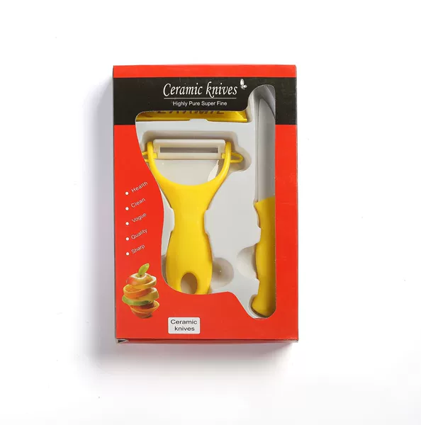 Has a knife cover/yellow