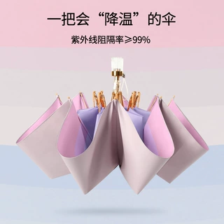 8骨彩胶波浪伞防晒降温伞水晶手柄学生防紫外线太阳伞手动遮阳伞