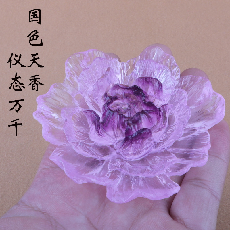 牡丹花茶枕香插摆件琉璃工艺品客厅禅意茶书房桌面家居装饰手把件|undefined