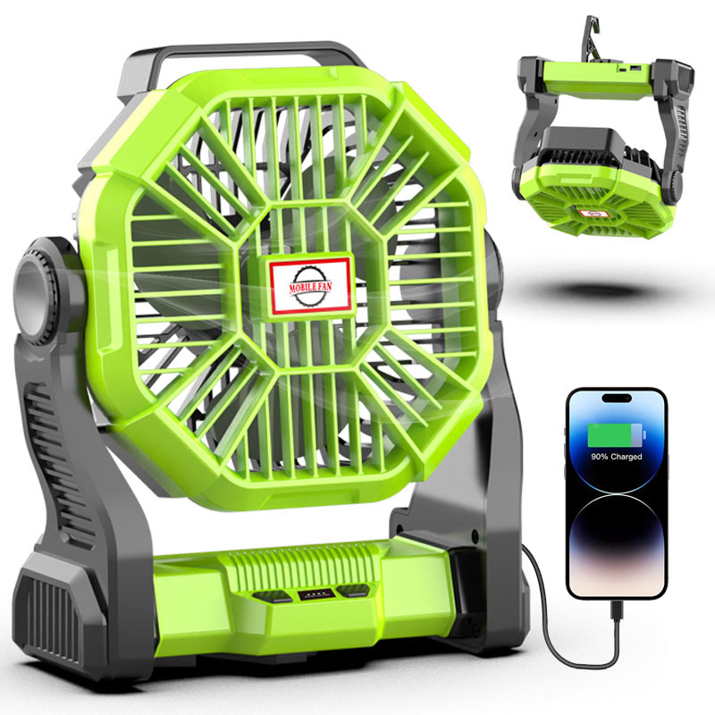 Lámpara Ventilador Solar de Camping 10400mAh Portátil con Luz LED para Camping image 1