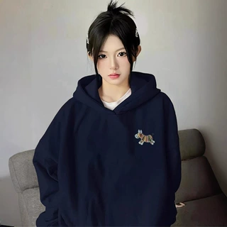 卫衣连帽女2026新款爆款秋季藏蓝色美式外套宽松巨好看的长袖