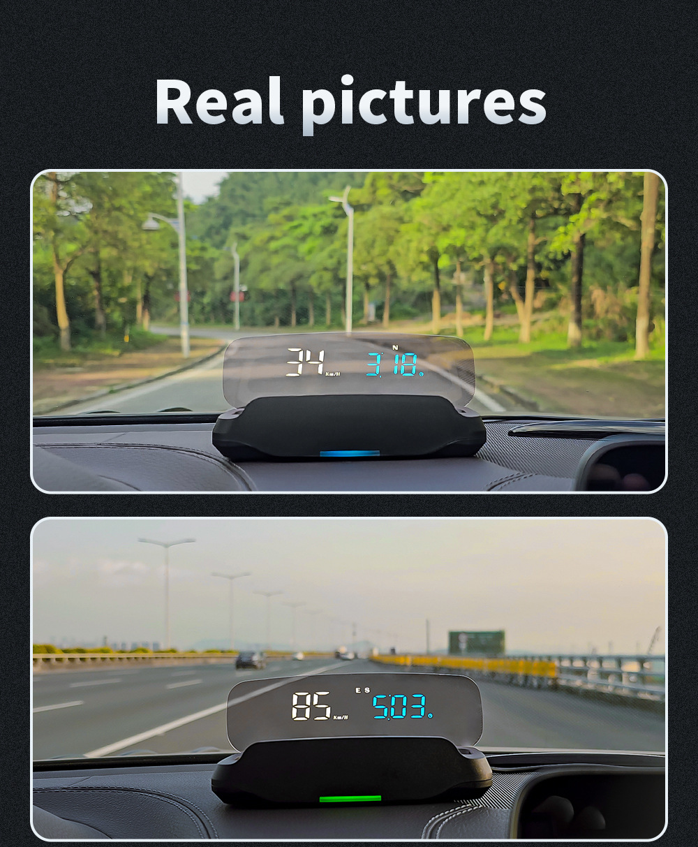 No ghosting HUD head-up display car GPS high-definition USB-powered universal car speedometer altitude date
