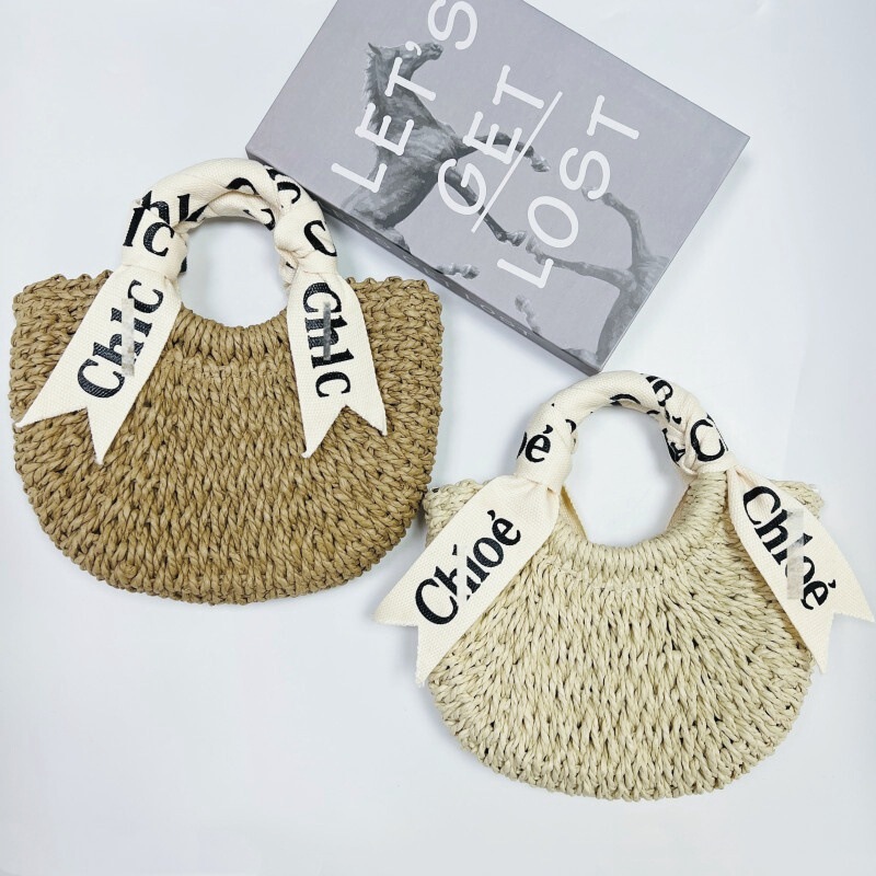 Cross-Border Fashion Semi-Circular Hand-Woven Bag, Simple Handbag for Women, Paper-Woven Shoulder Bag, Beach Bag for Seaside Vacation