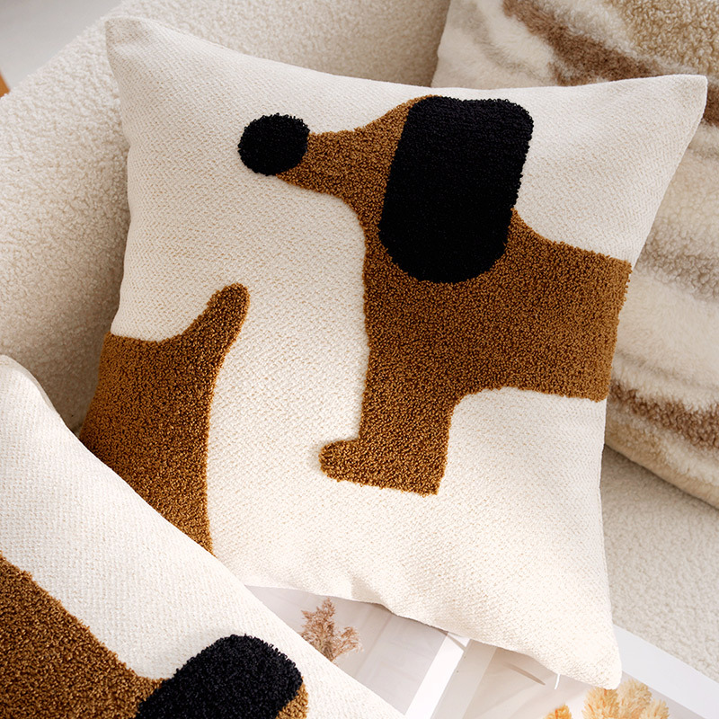 Cute de dibujos animados cachorro funda de almohada de tira larga habitación de los niños almohada larga con núcleo original simple cojín de sofá animal