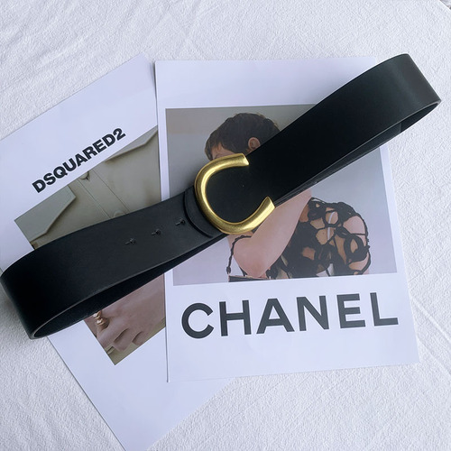 Cross-border retro belt women's decorative belt ins style women's wide belt black simple waist restraint slim waist seal trend