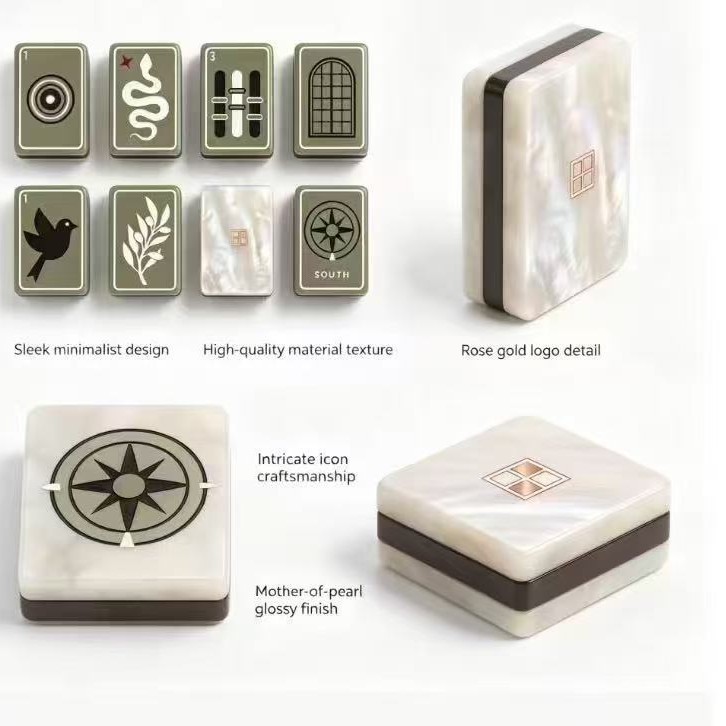 (In stock) Hand-crafted acrylic mahjong tiles, American mahjong tiles, American-style English number mahjong, personalized and creative