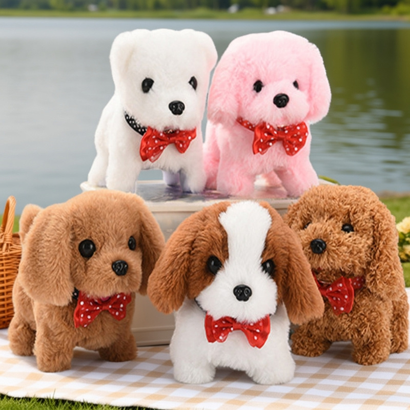 Electric Toy Dog Plush Toy for Children, Realistic Teddy Corgi That Walks and Barks, Suitable for 1-3 Years Old, Cross-Border Toy