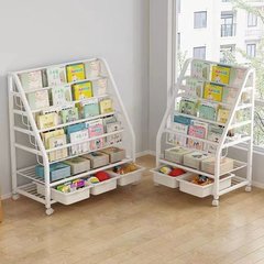 子供本棚移動可能収納絵本棚読書棚多層雑誌収納棚床置き式本棚棚