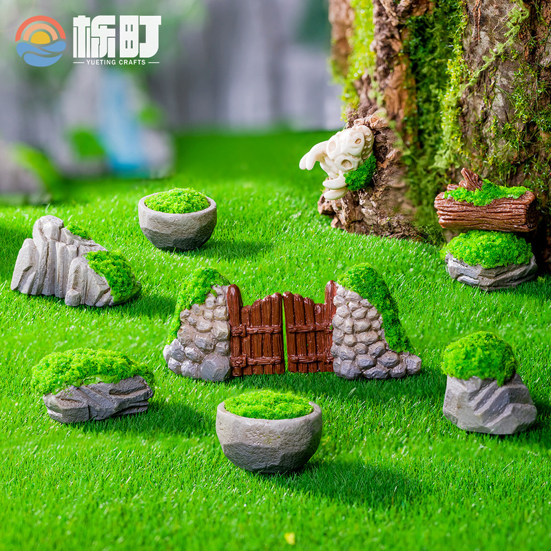 Micro-Landscape Artificial Rockery Moss Stone Pile Gardening Landscaping Creative DIY Decoration Miniature Ornaments Desktop Ornaments